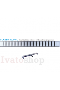 Obrázok pre Nerezový odtokový žľab CLASSIC LINE so sifónom DN50 a  dekoratívnou mriežkou