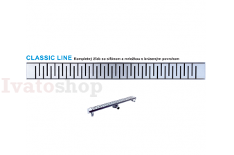 Obrázok pre Nerezový odtokový žľab CLASSIC LINE so sifónom DN40 a  dekoratívnou mriežkou