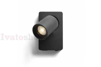 Obrázok pre VOLTERA USB nástenná čierna  230V LED GU10 9W