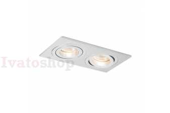 Obrázok pre PASADENA GU10 SQ II zápustná  česaný hliník 230V LED GU10 2x7W