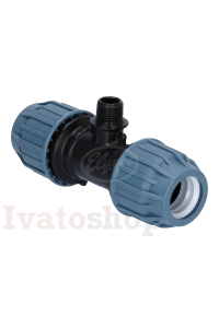 Obrázok pre T - KUS na PE potrubie s vonkajším závitom, 25mm x 3/4" x 25mm