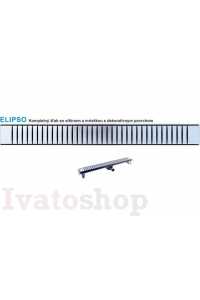 Nerezový odtokový žľab ELIPSO so sifónom DN40 a dekoratívnou mriežkou Obrázok pre Nerezový odtokový žľab ELIPSO so sifónom DN40 a dekoratívnou mriežkou