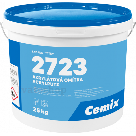 Obrázok pre CEMIX 2723 Akrylátová ryhovaná omietka zrnitosť 1,5 25kg