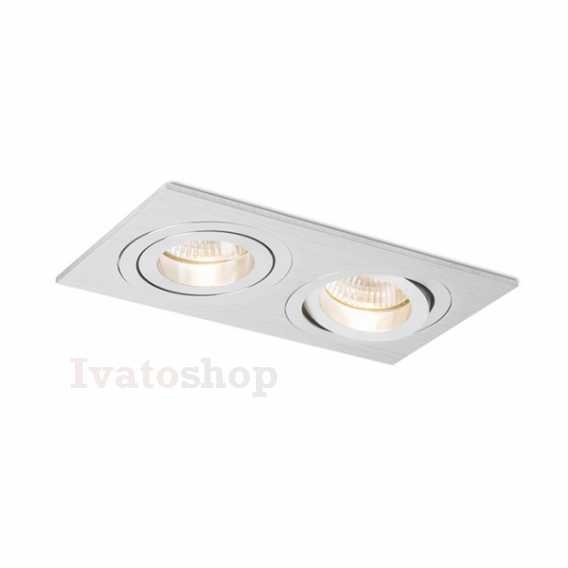 Obrázok pre PASADENA GU10 SQ II zápustná  česaný hliník 230V LED GU10 2x7W