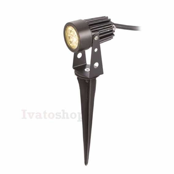 Obrázok pre GUN na bodci čierna  230V LED 3x1W 30° IP65  3000K